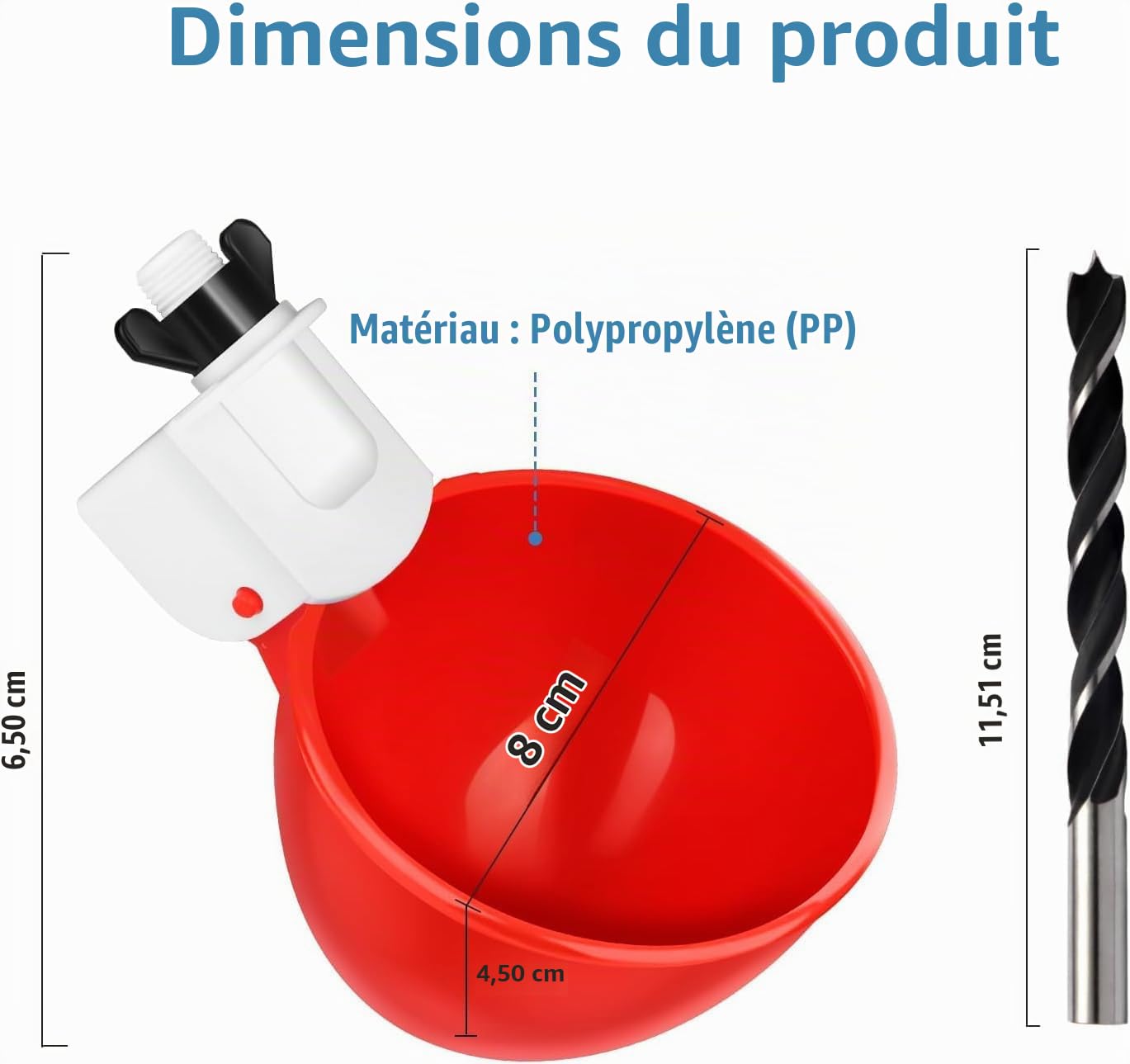 Lot de 10 Abreuvoirs Automatiques pour Poules,Distributeur d'eau Poule avec Foret,Abreuvoir Poule Automatique pour Poules,Canards,Oies,Dindes,Pigeons