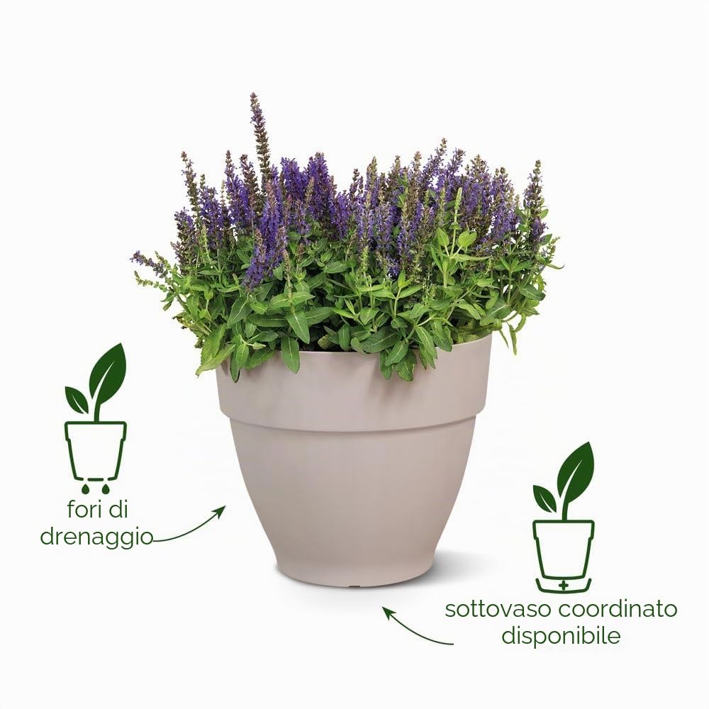 Elho Vibia Campana 65cm Vasi per Piante - Anthracite | ∅ 65 x A 56 cm | Adatto per uso esterno | Plastica riciclata al 100%