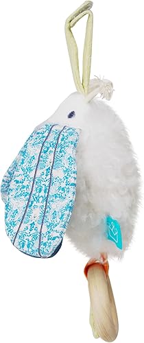 Miniatura 4 de Manhattan Toy Folklore Plush Luna Moth Soft Touch Baby Travel Toy con alas de tela arrugada, espejo de bebé y anillo de mordedor de madera