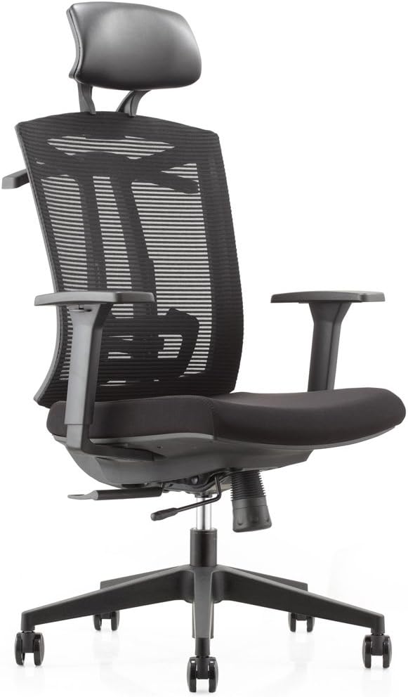 CMO Ergonomic Mesh High-Back Ultra Computer Office Chair with 2-to-1 Synchro-Tilt Control, Seat Glide, Big & Tall Executive Chair with PU Headrest, Adjustable Arms and Suit Hangers