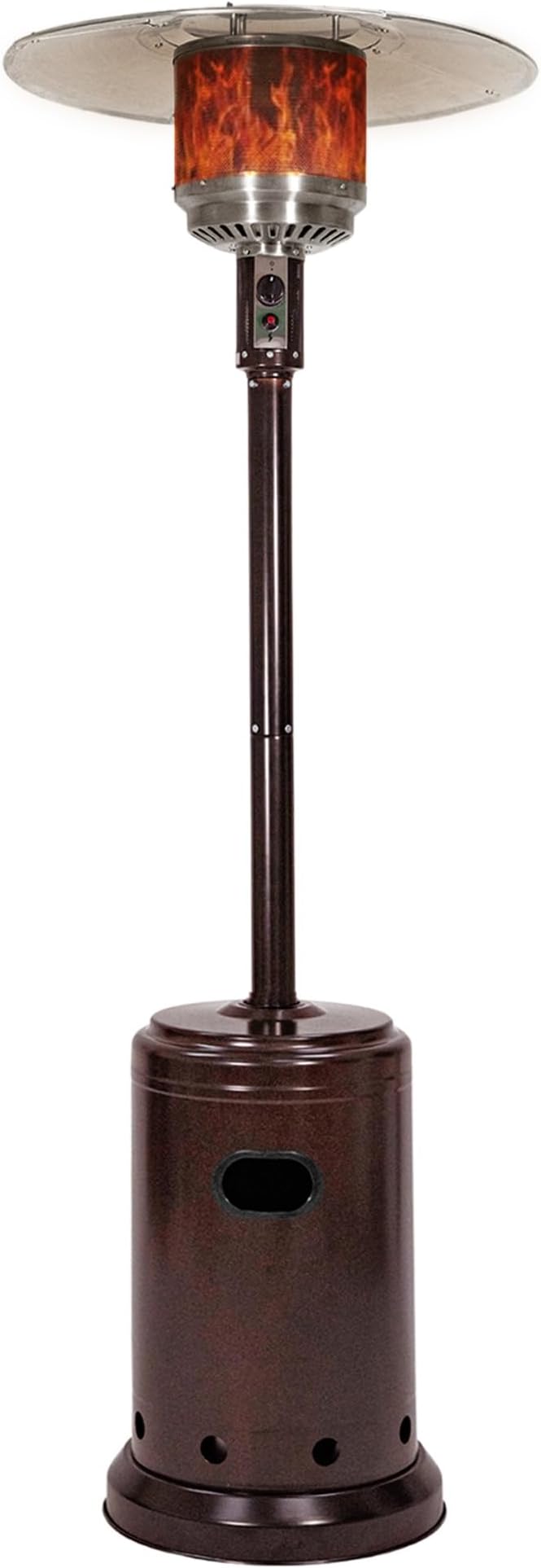 Amazon Basics 46,000 BTU Portable Outdoor Propane Patio Heater with Wheels, Commercial & Residential, Easy to Use, with Water Tank, Havana Bronze, 32.1 x 32.1 x 91.3 inches