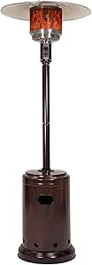 Amazon Basics 46,000 BTU Portable Outdoor Propane Patio Heater with Wheels, Havana Bronze