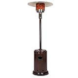 Amazon Basics 46,000 BTU Portable Outdoor Propane Patio Heater with Wheels, Commercial & Residential, Easy to Use, with Water Tank, Havana Bronze, 32.1 x 32.1 x 91.3 inches