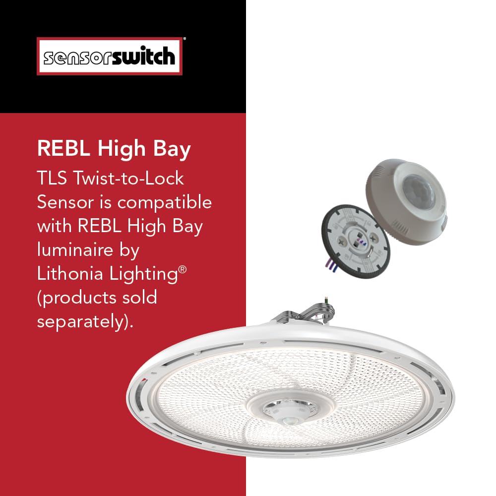 SensorSwitch, sensore Twist-to-Lock, fotocellula programmabile dal tramonto all'alba e rilevatore di movimento, nero (TLS BK)