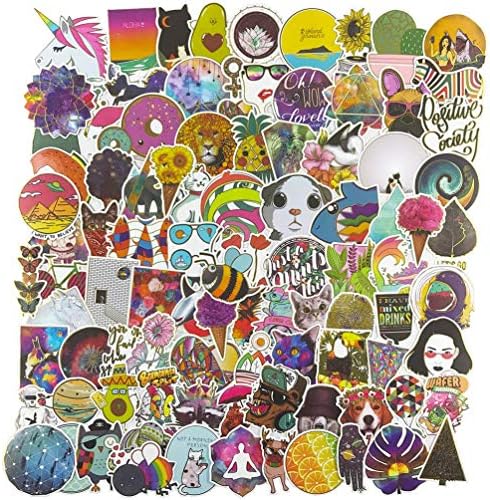 100pcs Gold Girl Cute Laptop Sticker Lovely Vinyl Skateboard Water Bottle Computer Travel Case Guitar Snowboard Luggage Car Bike Phone Graffiti Decal