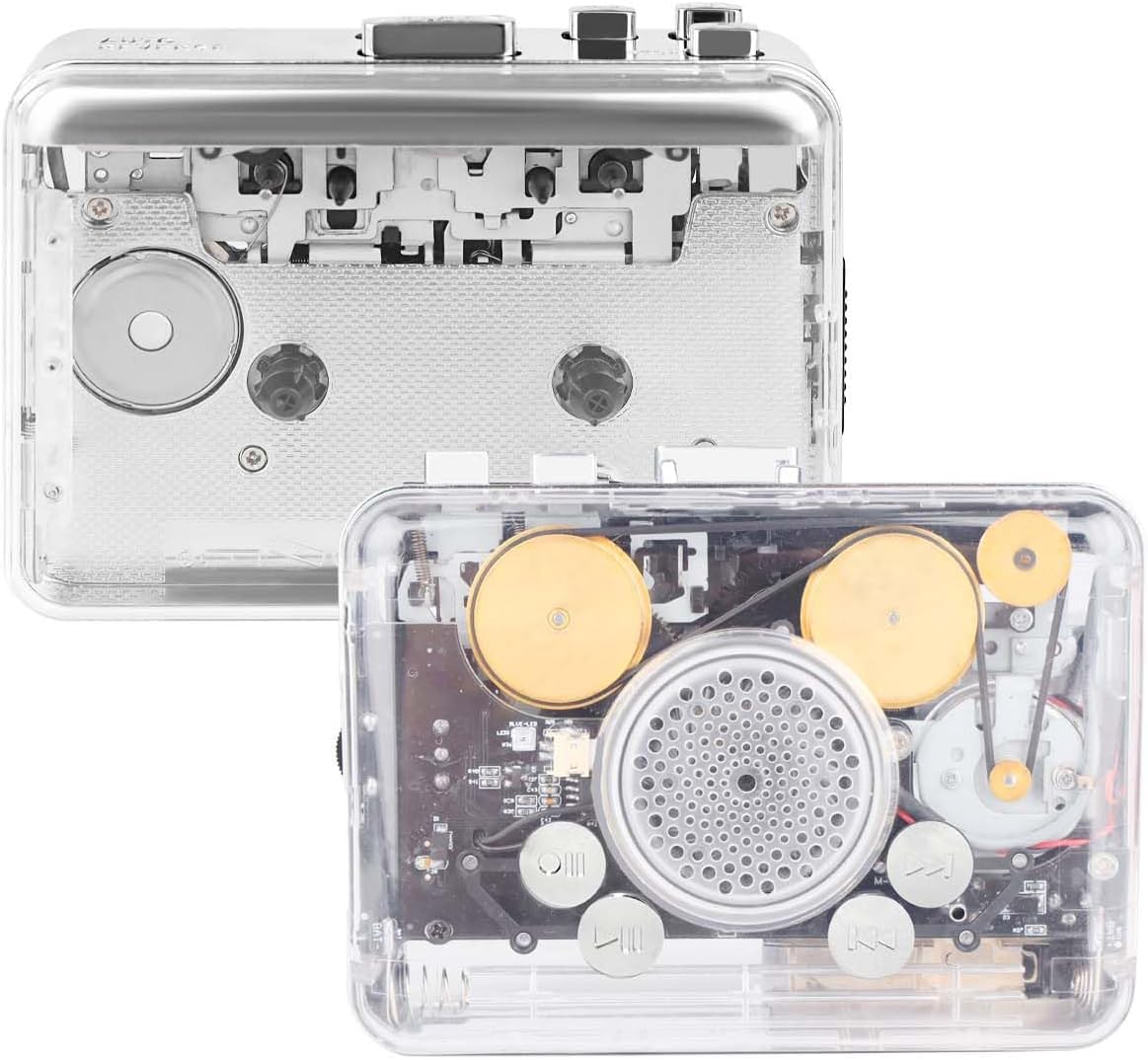 Multi-Functional Cassette Player，Transparent Copper Wheel Movement (Silvery)