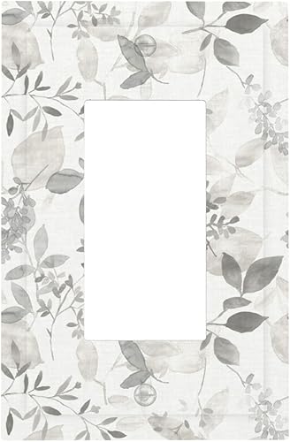 Miniatura 107 de Placa de pared dúplex de receptáculo de dispositivo de 1 gang de madera envejecida blanca gris con veta de tablón, cubierta de enchufe eléctrico de