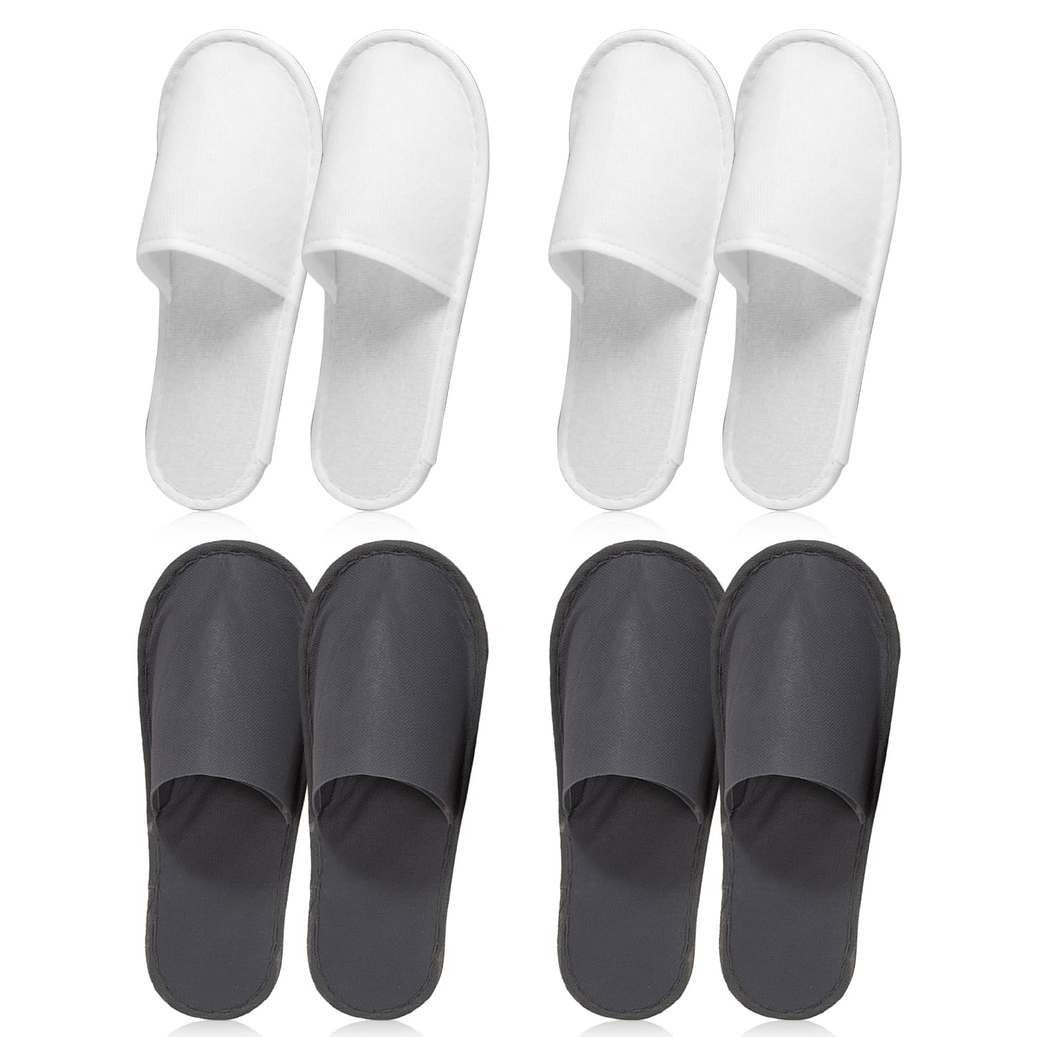 MagiSel 4paia Pantofole Usa e Getta Antiscivolo, Pantofole Chiuse in Spugna Premium, Ciabatte Monouso per Hotel, Spa, Casa, Viaggi, Unisex, Lavabili, Misura Universale