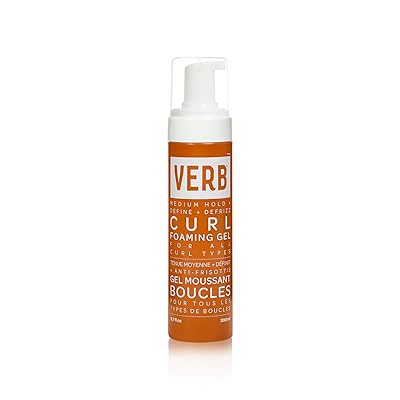 VERB Curl Foaming Gel Frizz Control Foaming Gel - For Waves, Curls and Coils - Defines  Enhances for Medium Hold Vegan, No Parabens or Harmful Sulfates