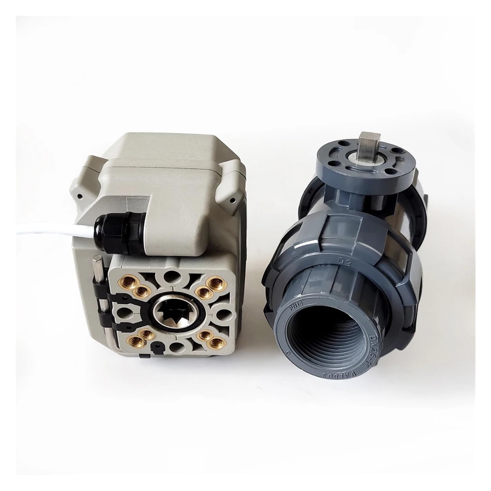 Válvula motorizada de unión verdadera de UPVC DN25 DC12V ADC24V. La válvula de Agua motorizada se Puede Utilizar for el Suministro de Agua de Piscinas.(Ac24v-cr202,BSP)
