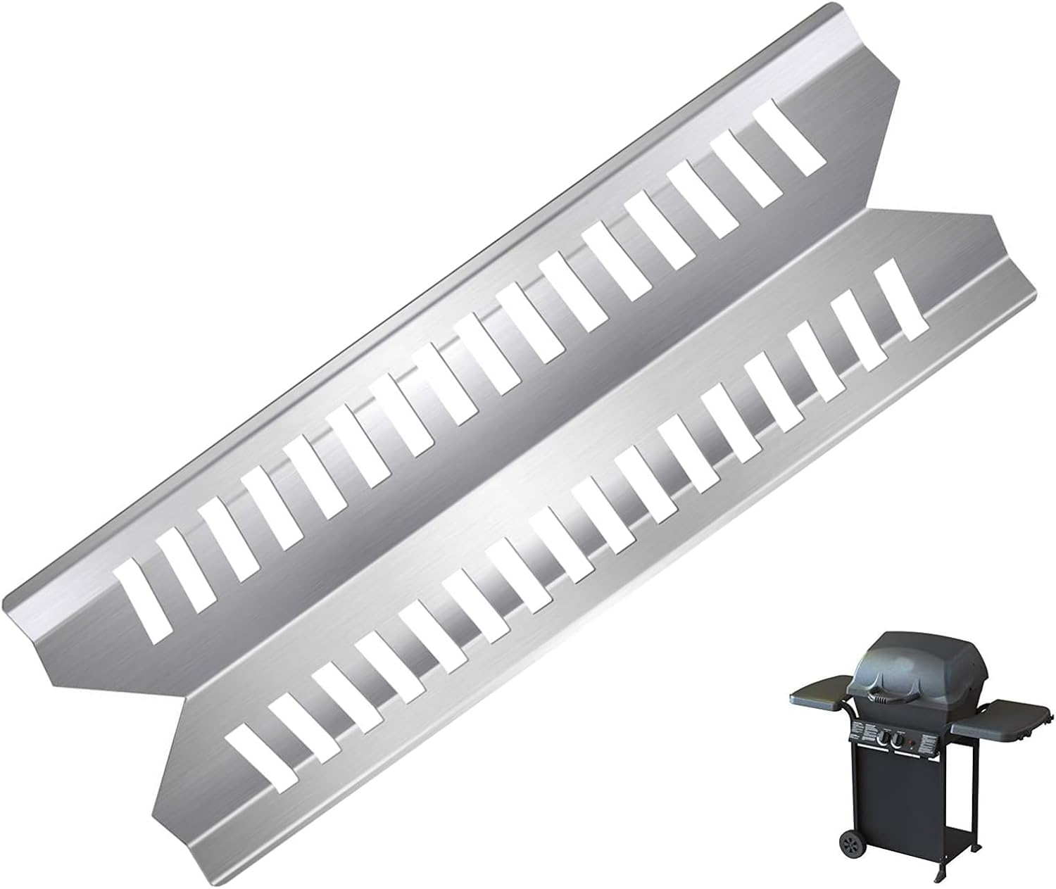 Placa de calor de repuesto para parrilla Broil-Mate 24025HNT 30030HNT y Master Forge 30030MSF, placa de protección térmica de acero inoxidable para