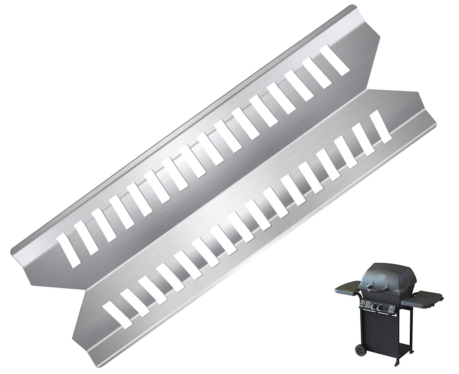 Grill Heat Plate for Select Broil-Mate and Master Forge Gas Grills, Stainless Steel Heat Tent Shield Plate Deflector