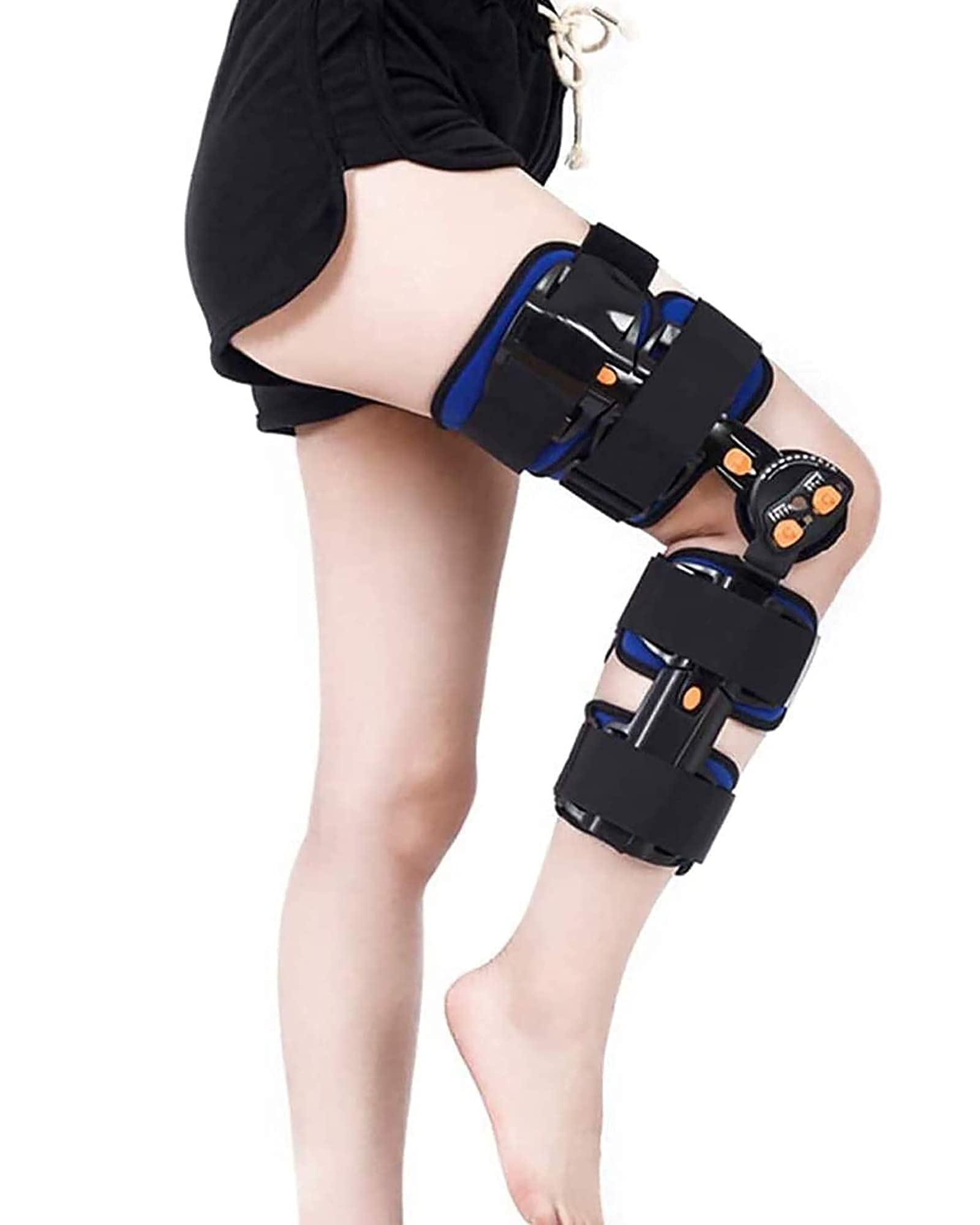 Ortesis de rodilla con bisagra Soporte de fijación de articulación de rodilla extraíble, rodilleras de rehabilitación de fractura de menisco de ligamento de órtesis de aleación de titanio y magnesio
