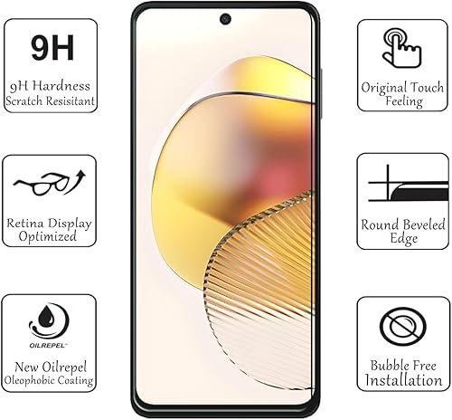 Miniatura 9 de Protectores de pantalla para Motorola Moto G Play 2023 (paquete de 3), película de vidrio templado SALMERB 9H para Motorola Moto G Play 2023,