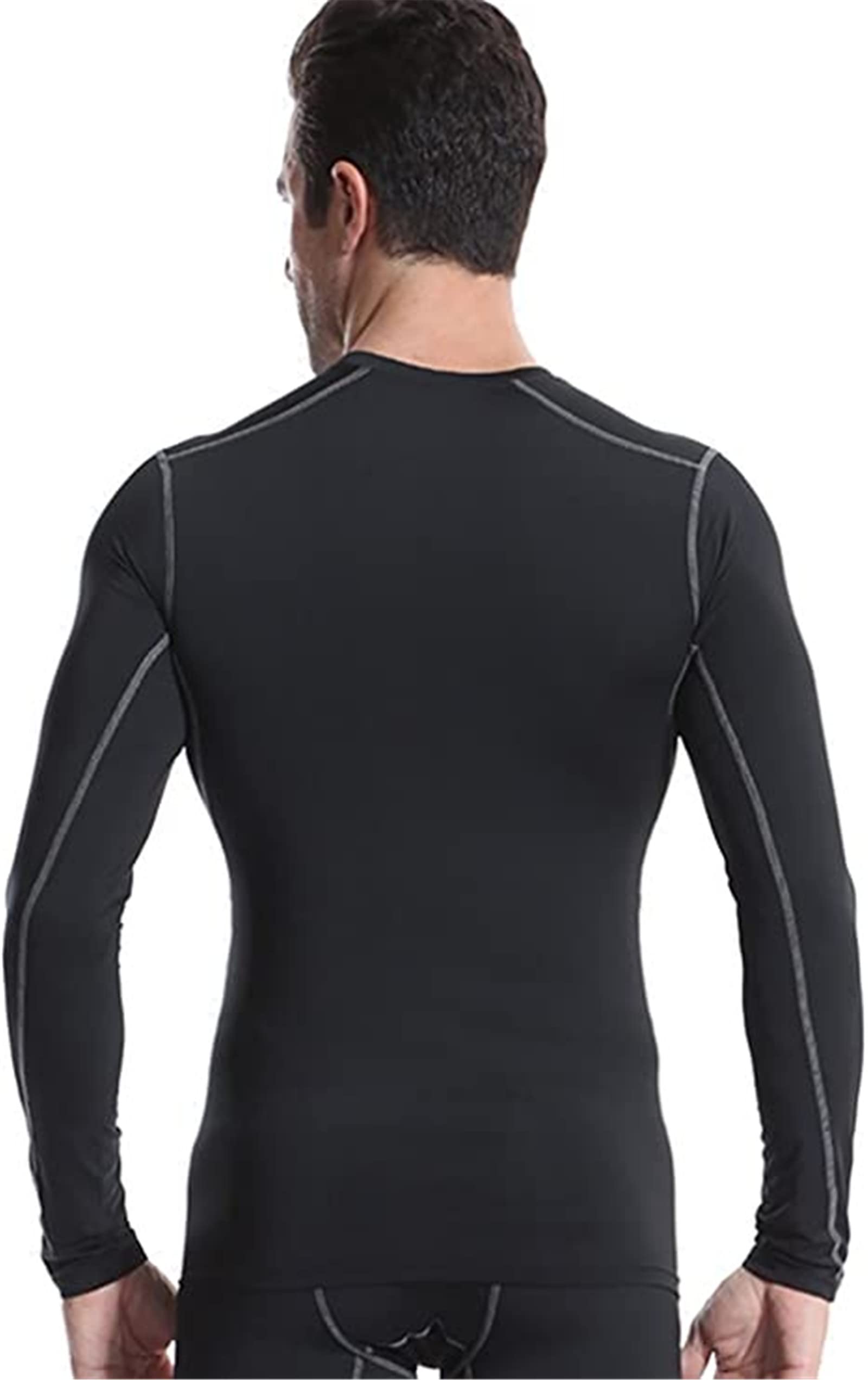 SANANG Pack de 3 Camisetas de Compresión para Hombre, Camisetas de Manga Larga de Secado Rápido para Correr
