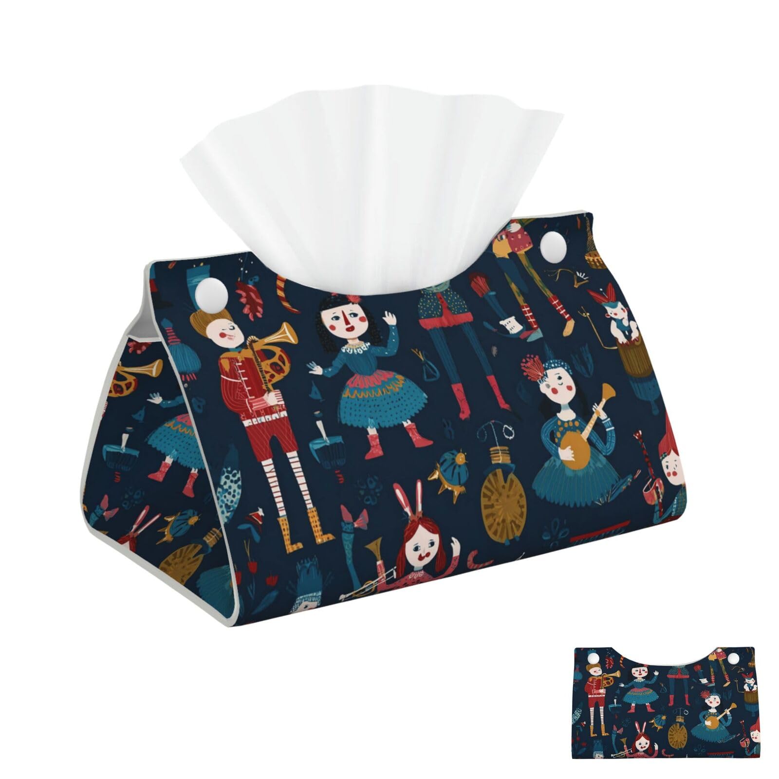 Women's Nutcracker Ballet Xmas Dance Tissue Box Cover Square Cube Boxes