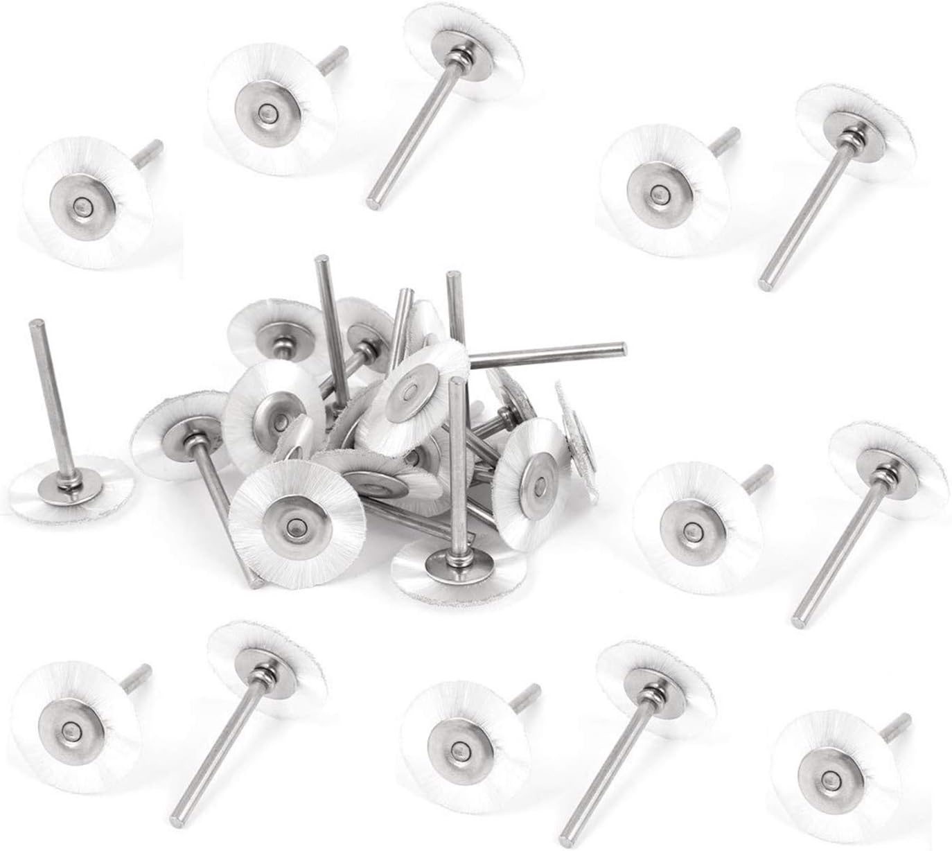 XMHF 20pcs Rotary Brushes 25mm 1" Dia Nylon Wheel Rotary Brushes Buffing Polishing Tool White