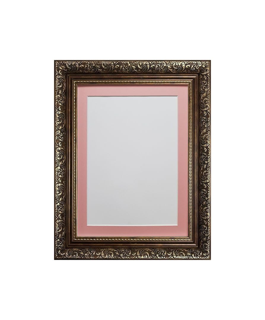 FRAMES BY POST Large Dahlia Bronze Picture Photo Frame with Pink Mount 14 x 11 Image Size 10 x 8 Inch โ image 1