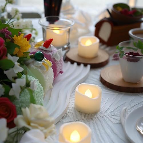 Miniatura 12 de iZAN 24 velas LED sin llama, funciona con pilas, velas votivas pequeñas eléctricas parpadeantes falsas para decoración de bodas, fiestas, decoración