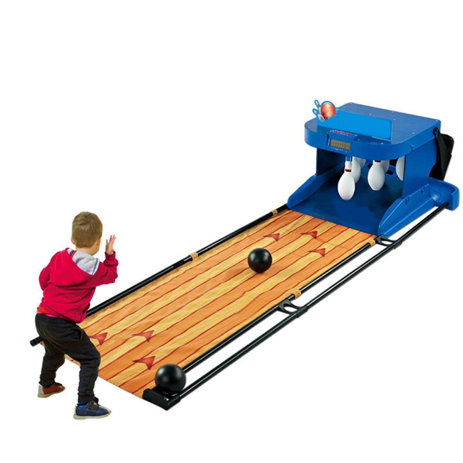 Set di gioco elettronico da bowling per casa, console sportiva indoor con reset automatico, illuminazione ed effetti sonori per bambini e adulti