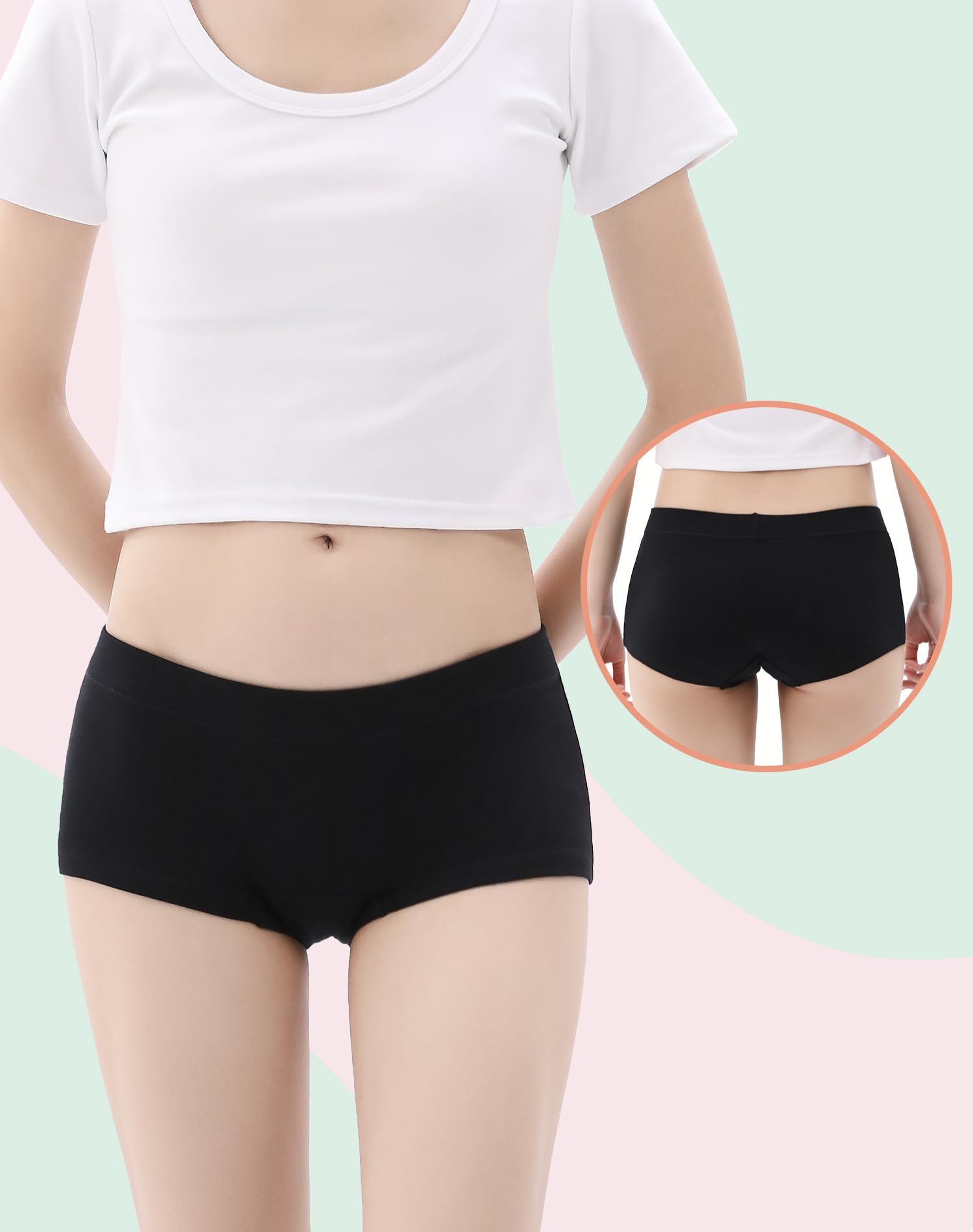 INNERSY Mutande Ragazza Boxer Cotone Sportivo Boyshort Elasticizzato 8-16 Anni Intimo Pacco da 5