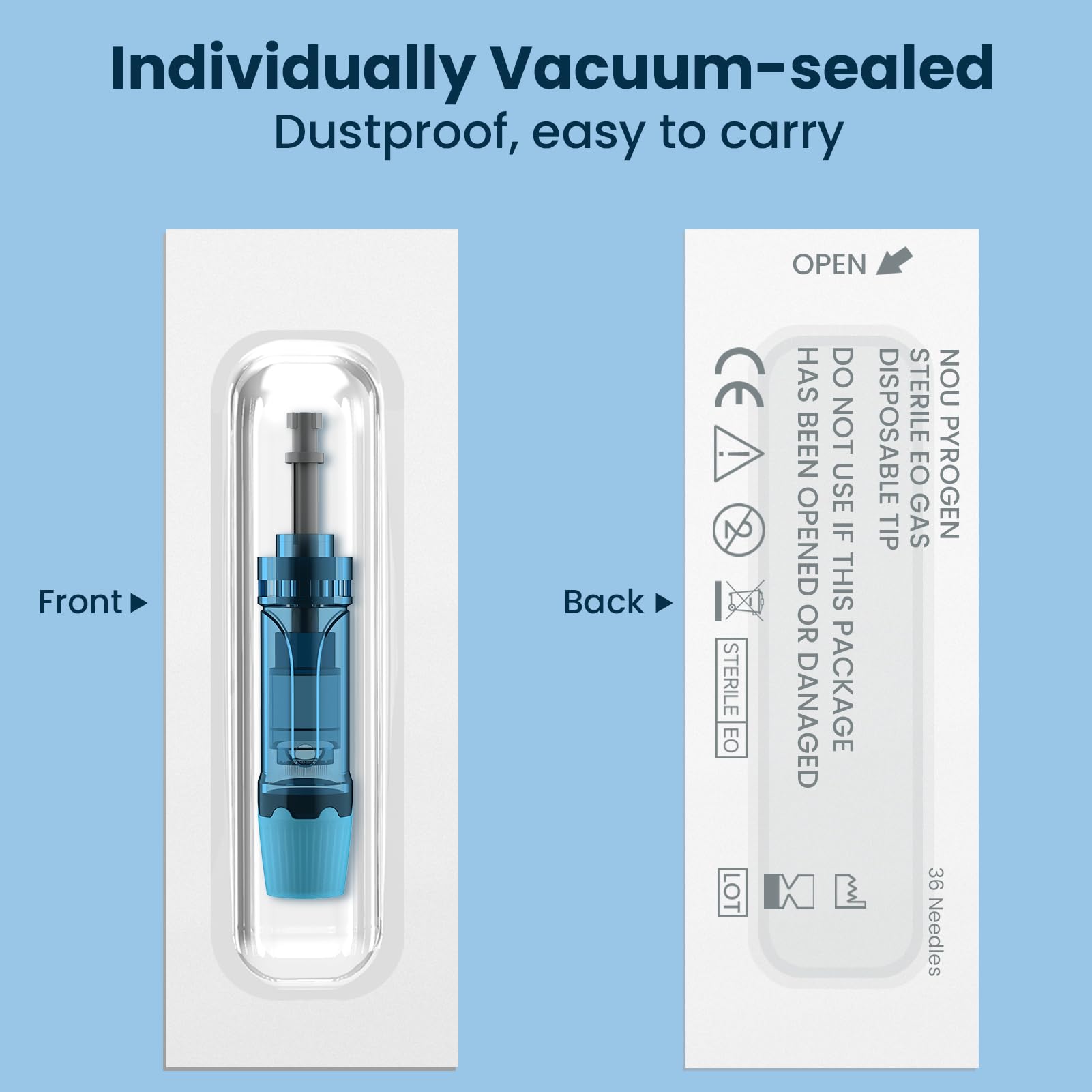 15-Piece 36-Pin 0.25mm Microneedling Pen Cartridges for Dr Pen