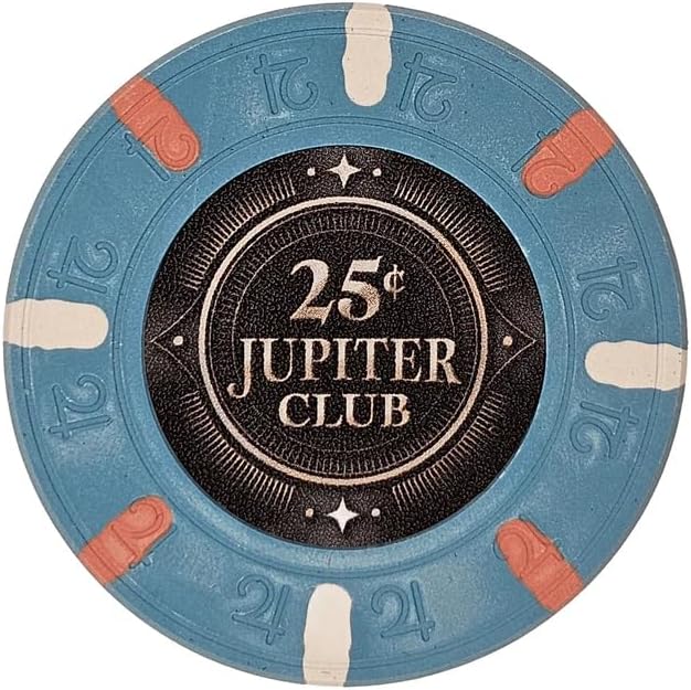 Jupiter Club 43mm Oversized Premium Clay 11gm Poker Chips - Roll of 50 New Chips! image 4