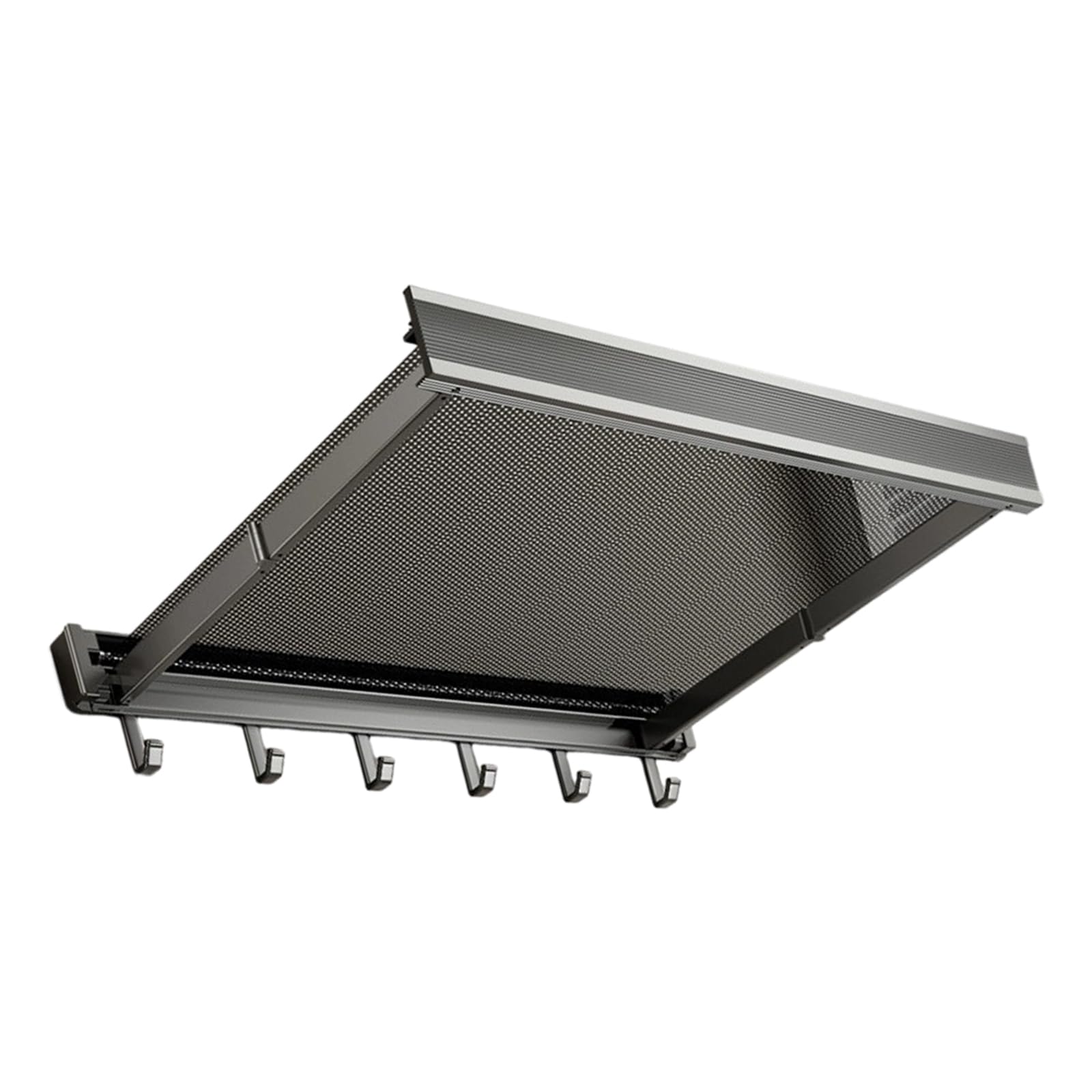 LUCKGONI Foldable Bathroom Shelf With Adjustable Length For Clothes And Towels Storage Aluminum Alloy Frame Rack