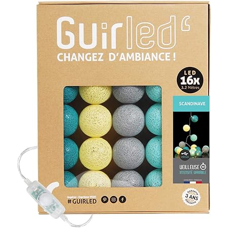 Guirlande Lumineuse Boules Coton Led Usb Veilleuse Bebe 2h Adaptateur Secteur Double Usb 2a Inclus 3 Intensites 16 Boules 1 6m Scandinave Amazon Fr Luminaires Et Eclairage