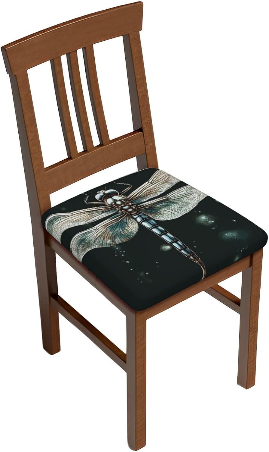 Dragonfly Print Square Cushion Covers 6 Pcs Set Elastic Non-Slip Seat Cushion Slipcovers Pet Furniture Protectors for Chair, Sofa