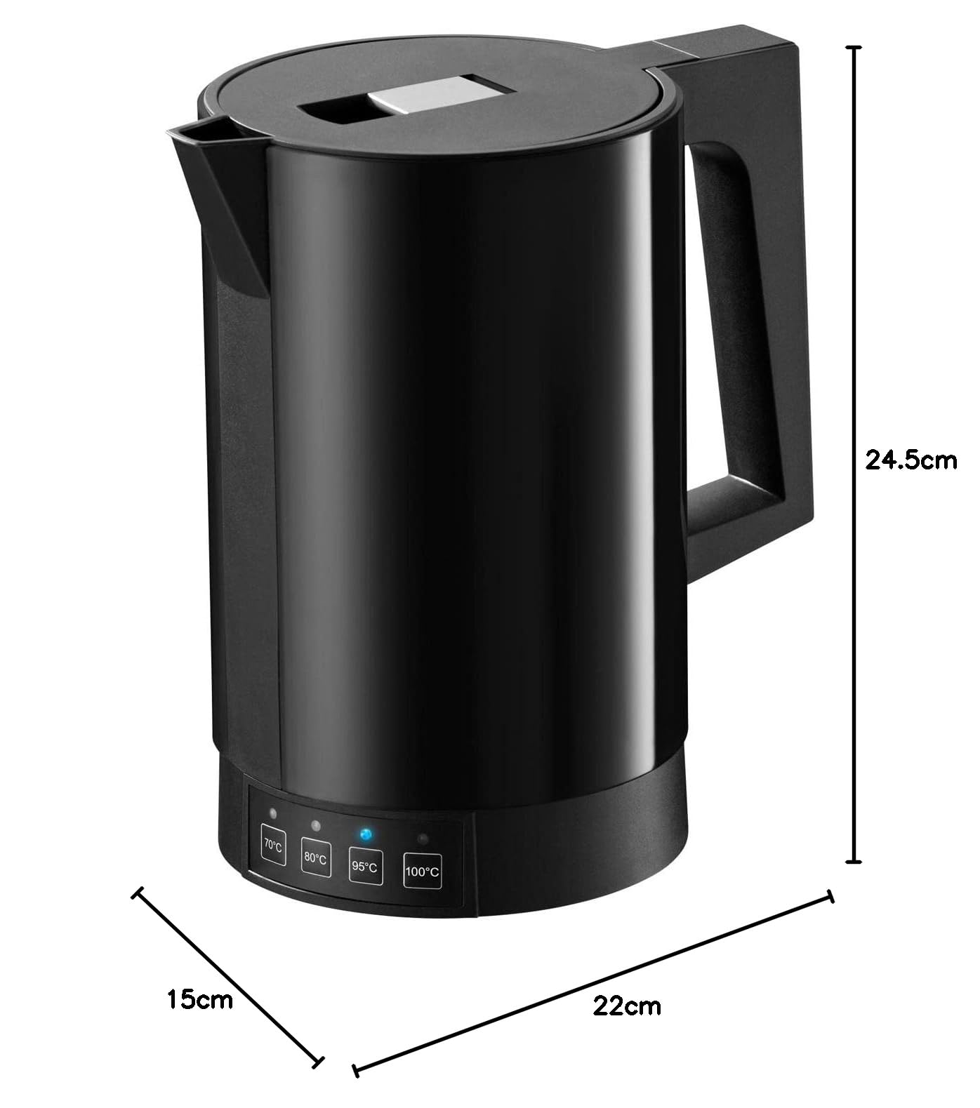 ritter fontana 5 Hervidor de Agua Eléctrico con Control de Temperatura, Color Negro