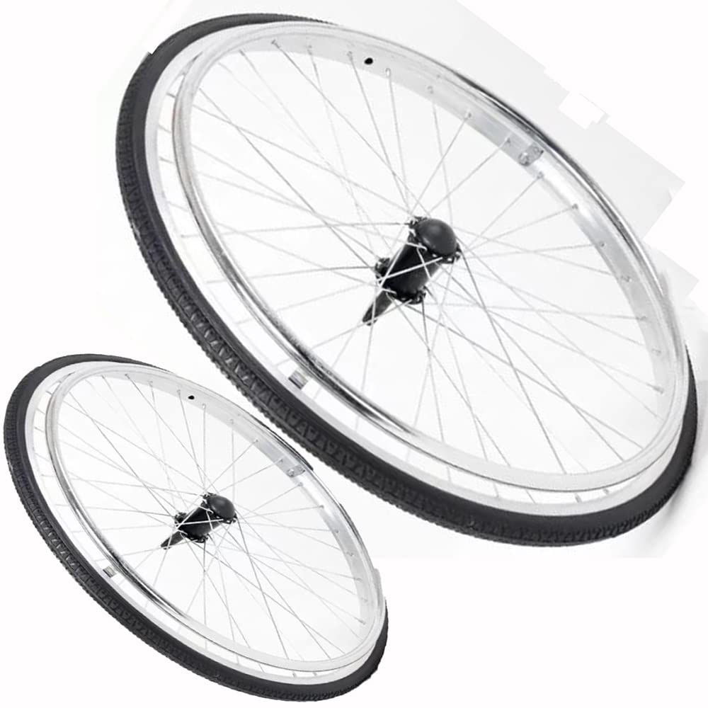 Ruedas de repuesto para silla de ruedas de 24 x 1 3/8, rueda trasera universal no inflable, se adapta a la mayoría de sillas de ruedas estándar