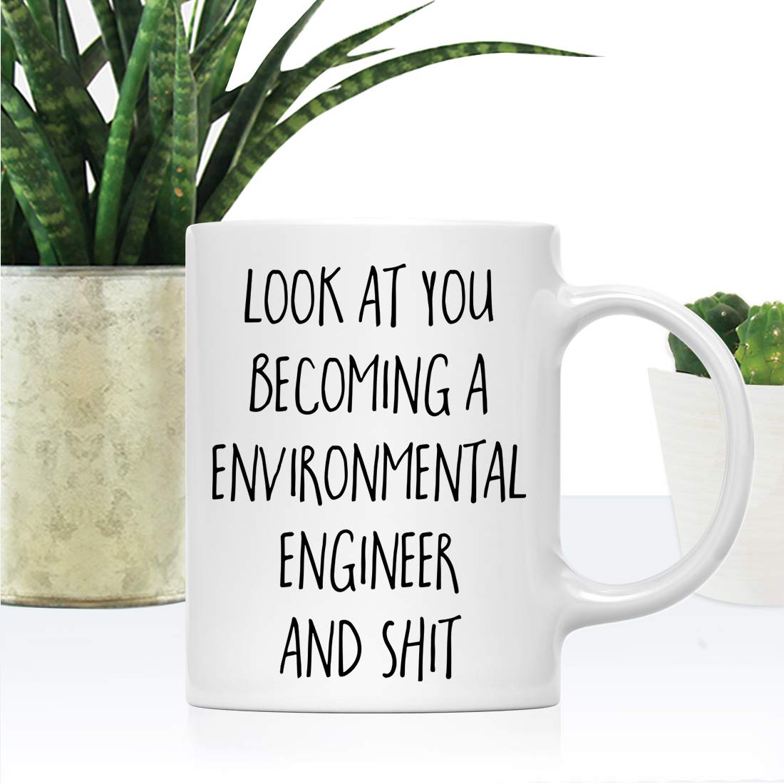 Andaz Press 11oz. Funny Coffee Mug Gift, Look at You Becoming a Environmental Engineer and Shit, 1-Pack, Includes Gift Box, School Graduates Students Class of 2025, Grad Diploma