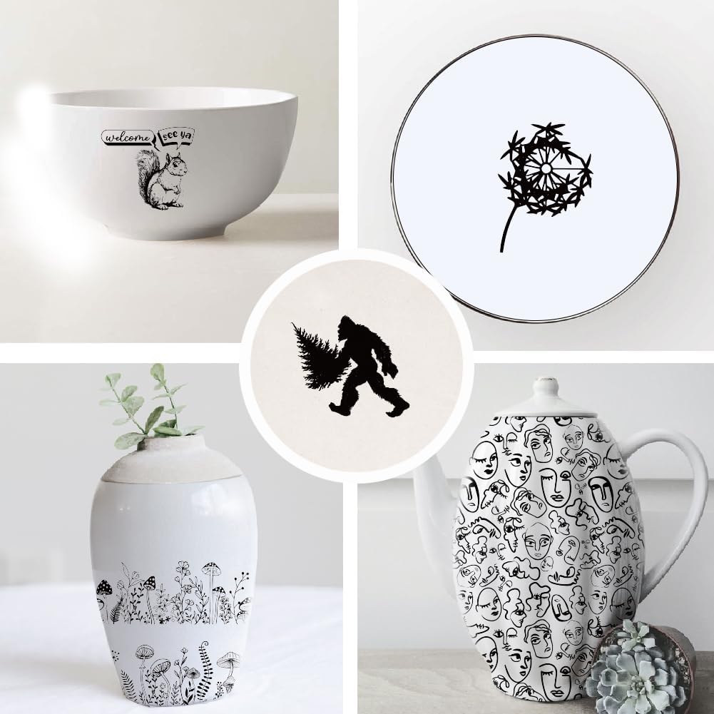 SUPERDANT 6PCS Mixed Underglaze Paper Transfer Plants Flower Transfer Paper for Clay Ceramic Camping Dandelion Porcelain Under Glaze Transfers for Pottery Underglaze Decal Papers Handcrafted Gifts