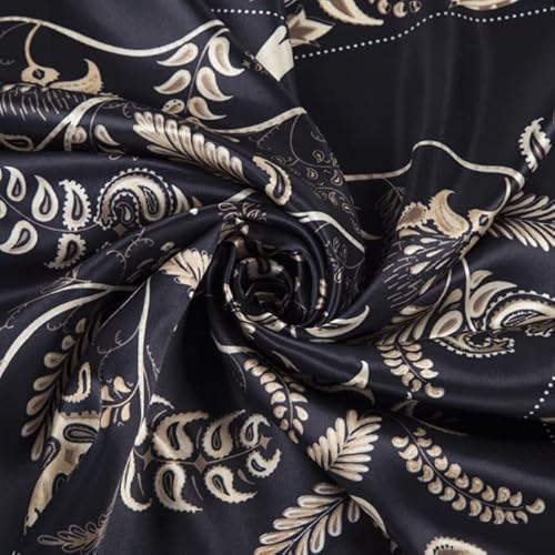 Htklcz Lady Scarf 90Cm * 90Cm Bohemian Printed Tree Shaped Cashew Ms. All-Match Silk Scarf Bib (Color : A, Size : One Size) #TOP2