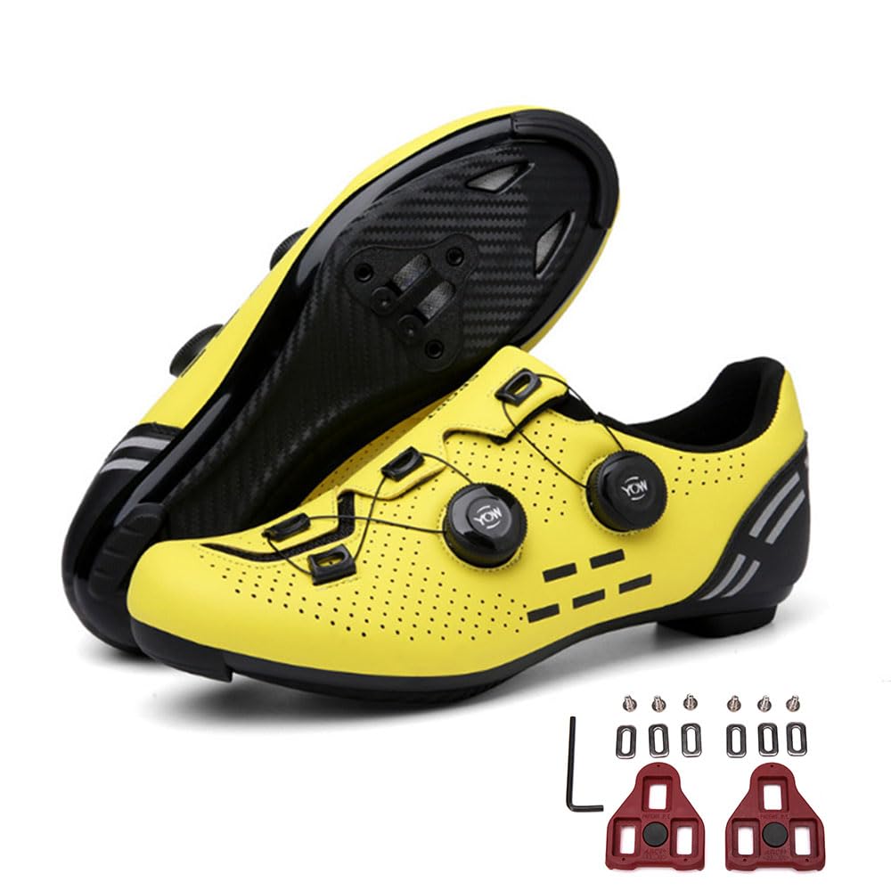 Mateju Zapatilla de Ciclismo Hombre Mujer, Zapatillas Ciclismo Carretera Exterior Compatibles con SPD-SL Lock System, Unisex Adulto Ciclismo Bicicleta Estatica Spinning
