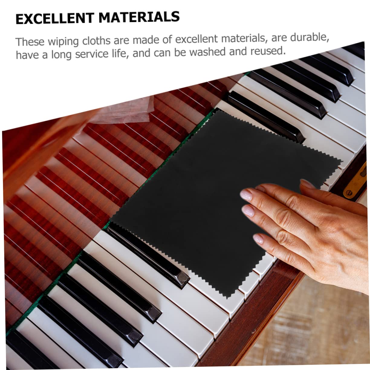 Yardwe 12pcs Microfiber Cleaning Cloths for Musical Instruments Soft Polishing Cloths for Guitar Violin Flute and Clarinet Lint Reusable and Cleaning