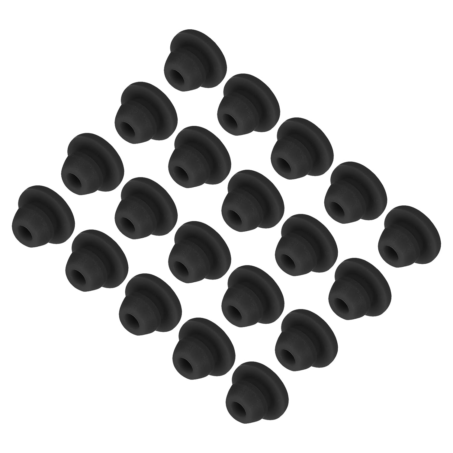 MECCANIXITY 30pcs Silicone Snap in Locking Hole Plugs,5mm/0.2 Inch Mounting Diameter Narrow Groove Width 1.5mm Panel Seal Cover Round for Kitchen Bulkheads Waterproof Sealing Plugs Black