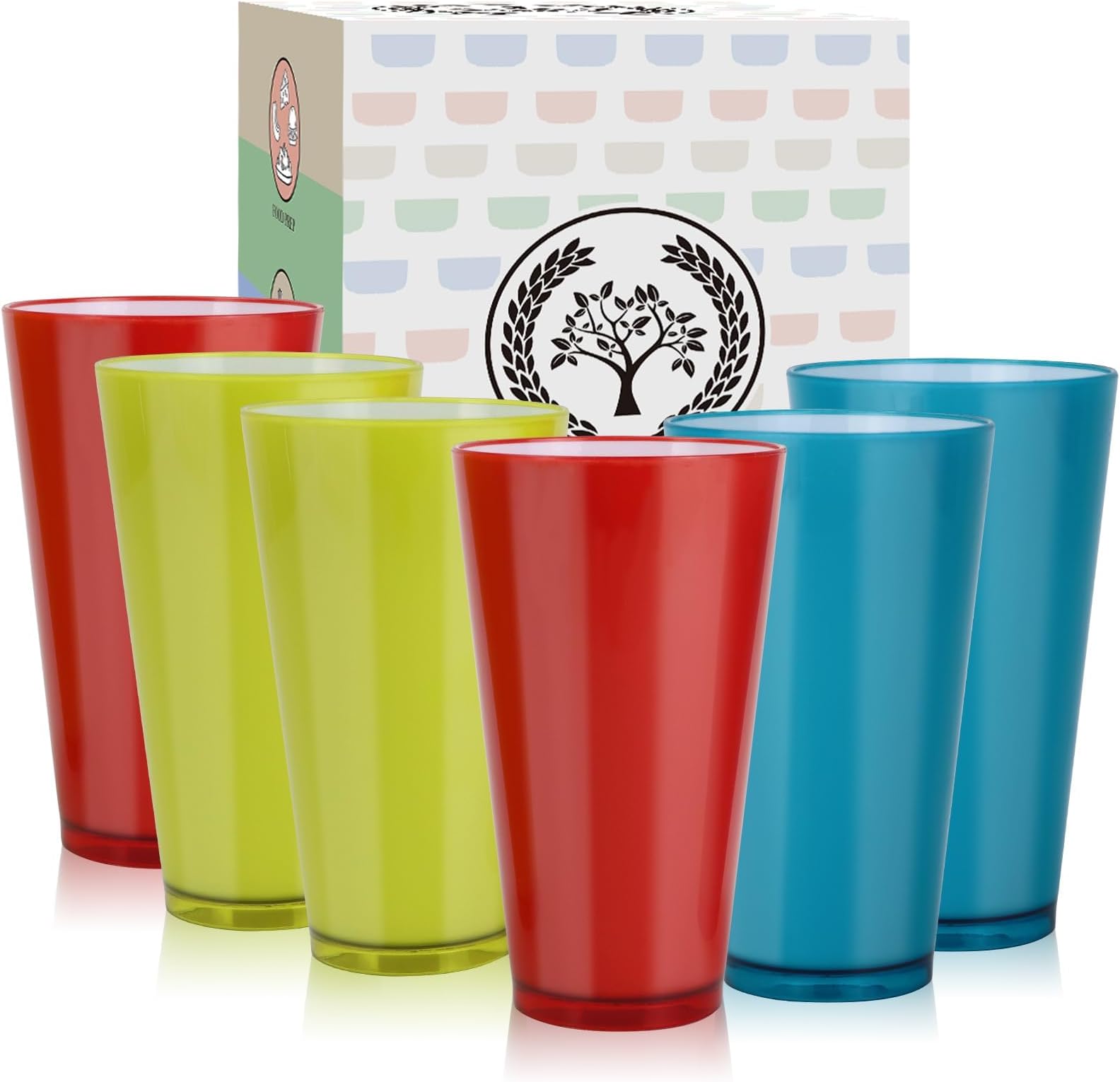 Amazon.com | Klickpick Home Kids Plastic Cups, Set of 12 - 8 oz BPA-Free Drinking Cups Tumblers ...
