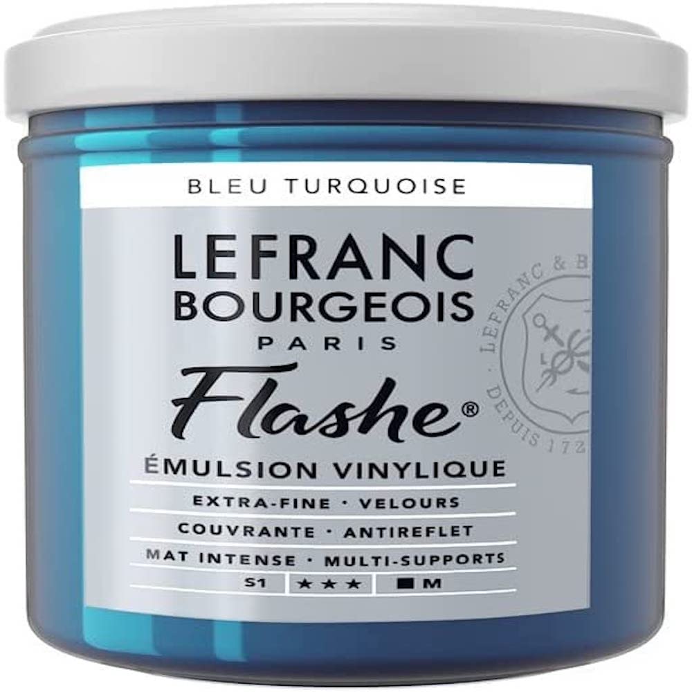Lefranc Bourgeois Flashe Vinyl Turquoise Blue 125ml