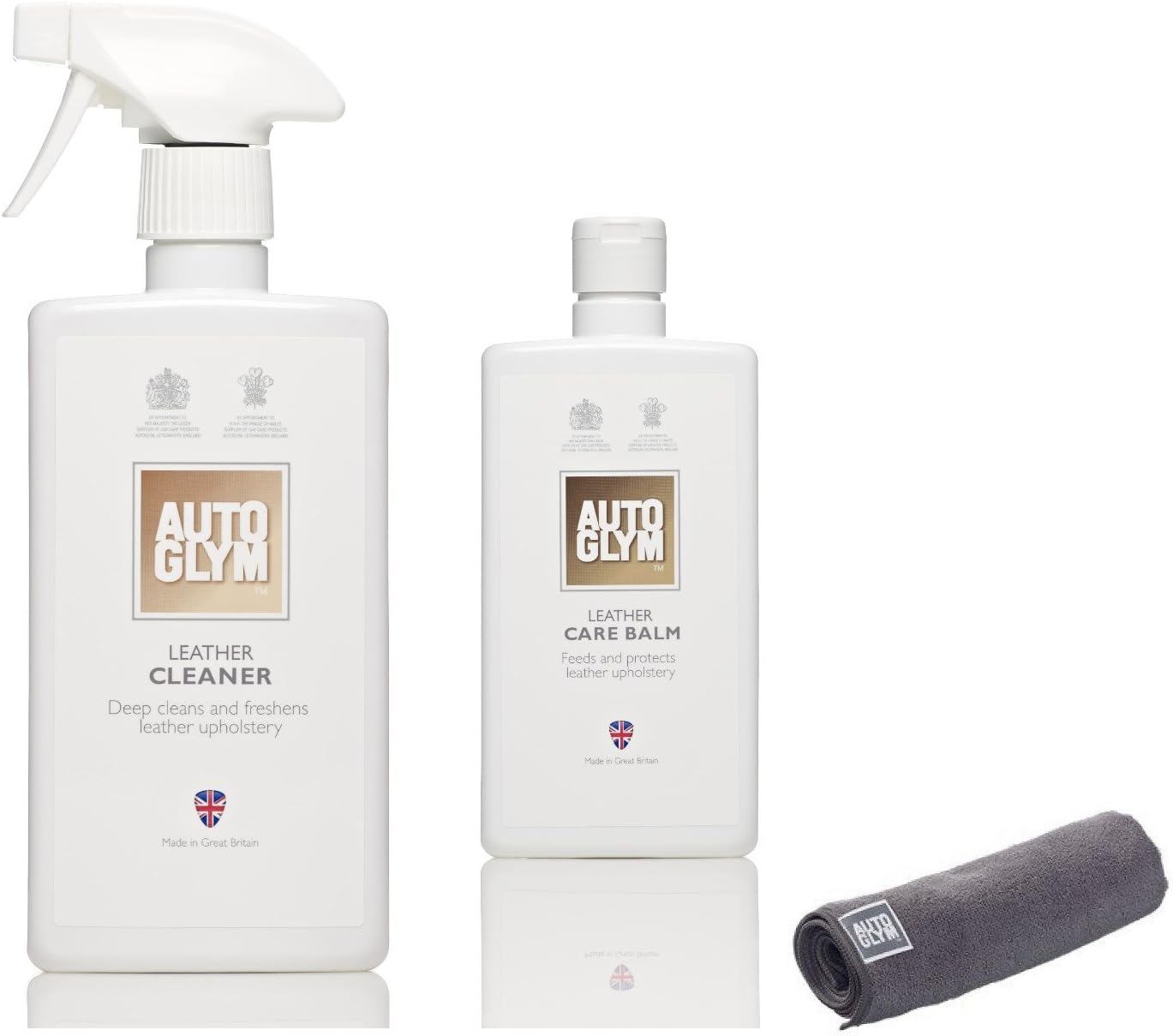 AutoGlym Leather Cleaner, Leather Balm & Microfibre Cloth Amazon.co