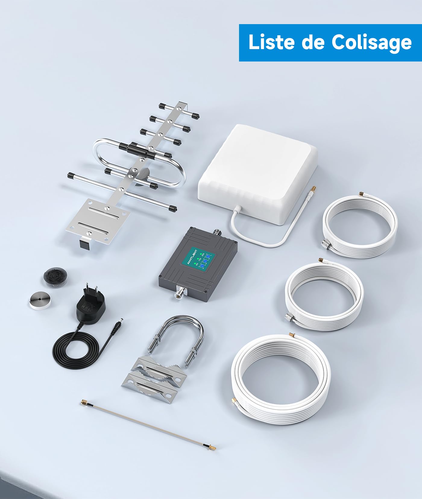ANNTLENT Amplificateur de Signal Cellulaire - Bande 20/8/1 Répéteur GSM Amplificateur 4G 3G LTE pour La Maison Bureau Répéteur Signal Cellulaire Tous Les Opérateurs Couverture Jusqu'à