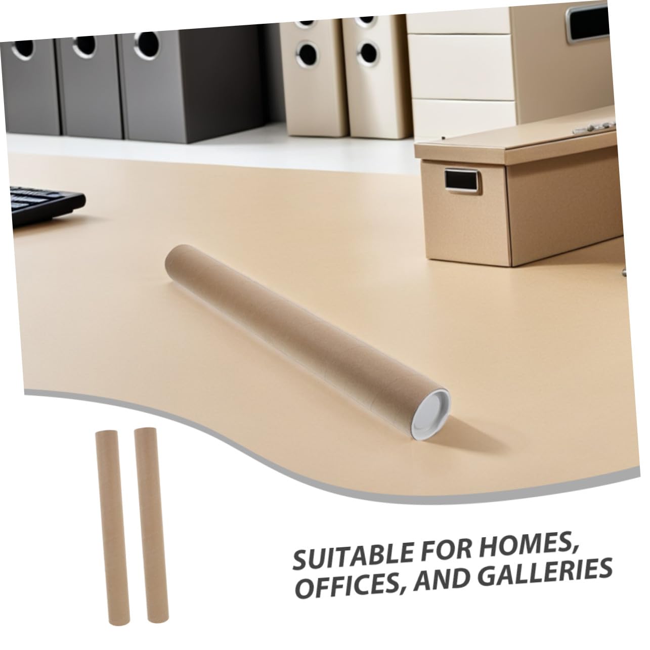 NUOBESTY 10 Szt. Sztuk Rur Kartonowych z Pokrywkami Okrągłe z Papieru Kraft Trwałe Pojemniki Do Przechowywania Plakatów Wysyłki i Zabezpieczania Dzieł Długości Wewnętrzna