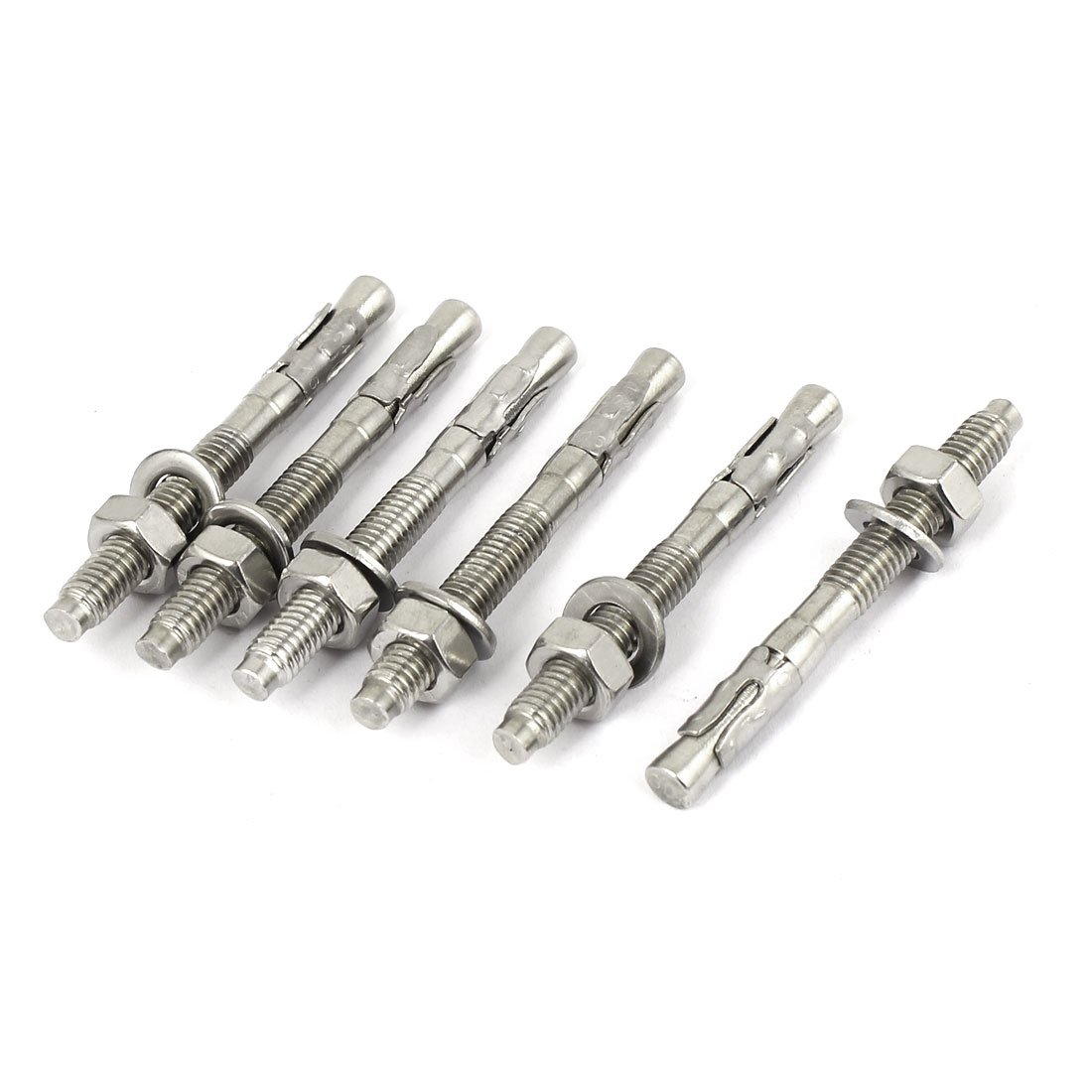 Aexit 6pcs M6x60mm Anchors Stainless Steel Wedge Anchor Car Repair Gecko Expansion Anchors Expansion Bolt