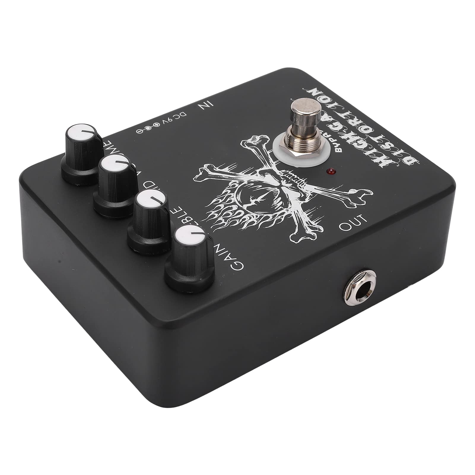 LiebeWH Pedale Effetto Distorsione Ad Alto Guadagno, Pedale per Chitarra con Guscio in Metallo con Controllo EQ per Musicisti Metal Rock Blues, Ingresso Corrente 11 MA 500 KΩ