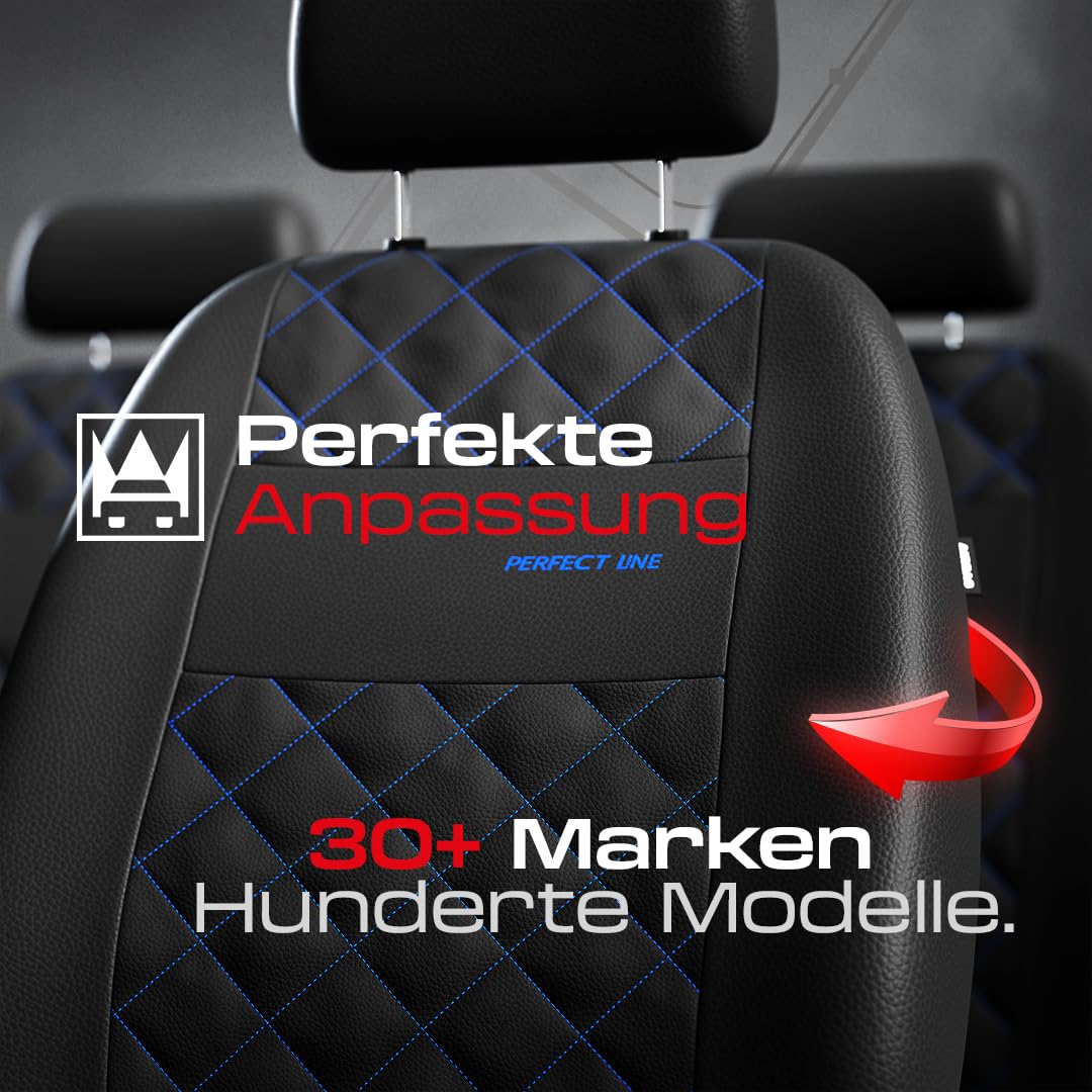 MOTOS Fundas universales para Asientos de Coche para Volkswagen Touareg Funda Asiento Coche Delantero con Sistema de Airbag Activo, Ajuste, Material de Tres Capas, Aspecto Elegante, Aplicació