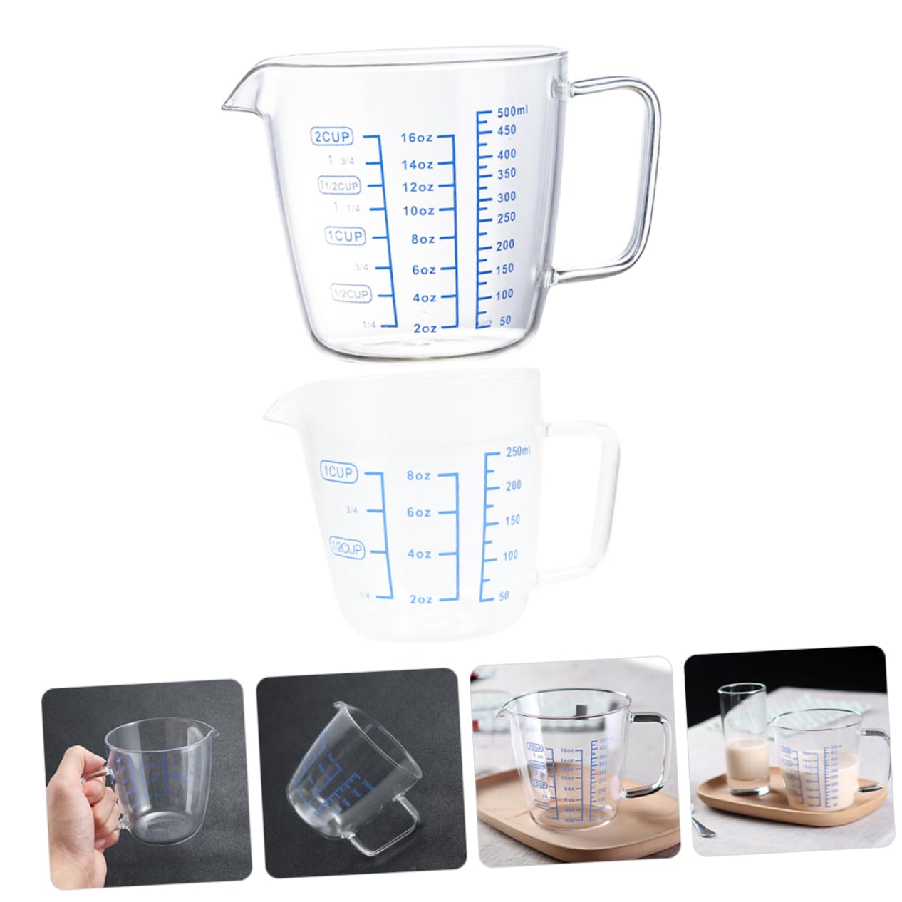 2pezzi Tazza di Vetro Misurino Misurino per Cottura Cucina Hotel Ristorante
