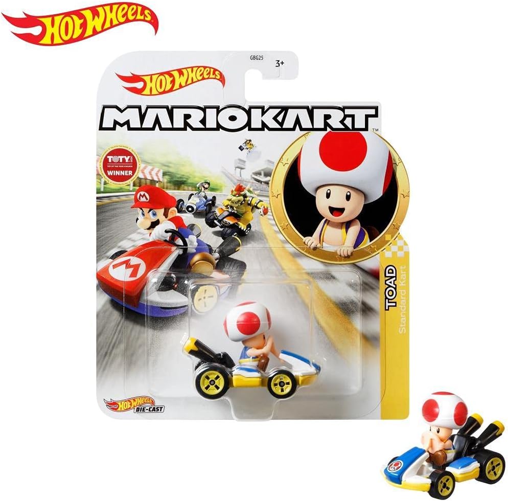 Hot Wheels Mario Kart Toad with Standard Kart Racer, GJH63 image 4