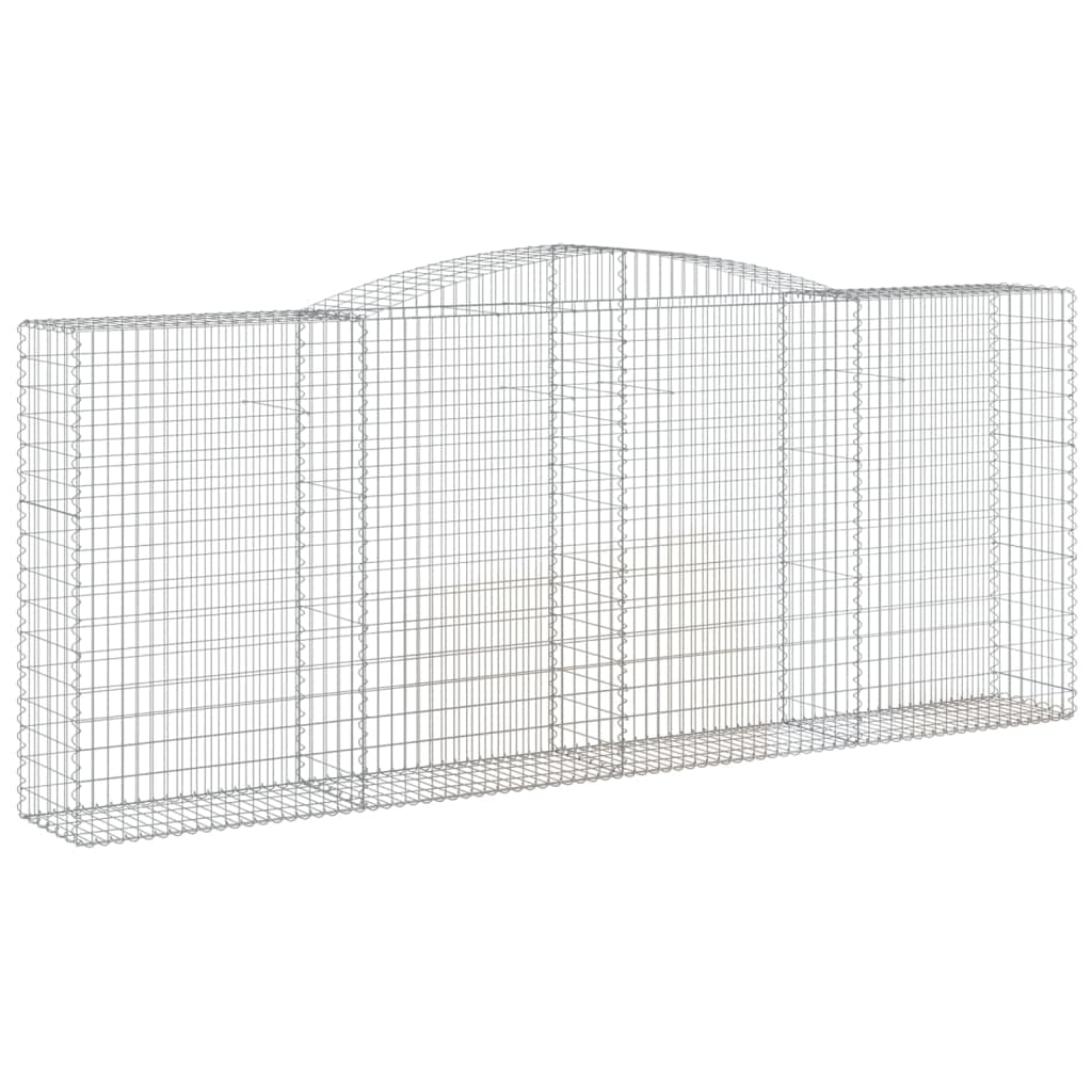 Gaviones - Arco alto (20 unidades, 400 x 50 x 180 cm, hierro galvanizado) | Estable privacidad y decoración para jardín y terraza. Cestas de alambre de metal resistentes para facilitar el llenado.