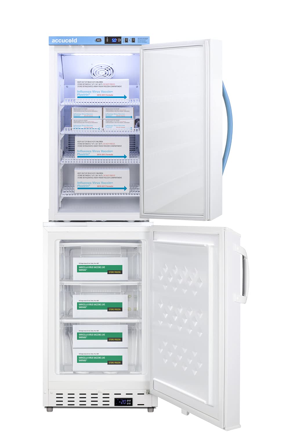 Summit Appliance Ars3pv-Ada305afstack 20" Wide Vaccine Refrigerator/Freezer Combination; Includes Ars3pv Refrigerator And Ada305af Freezer; 5.47 Cu.Ft; Automatic Defrost; Temperature Alarms on Fridge.com - View 4